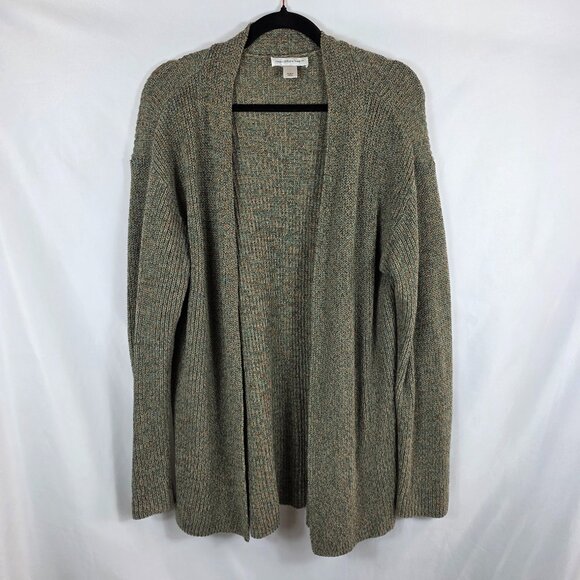 Christopher & Banks Long Cardigan Sweater Women's Size Large Green Tan Marled - Picture 1 of 10